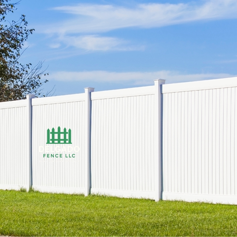 White vinyl fence panels