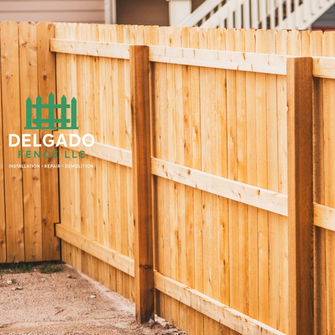 Wood privacy fence with gate